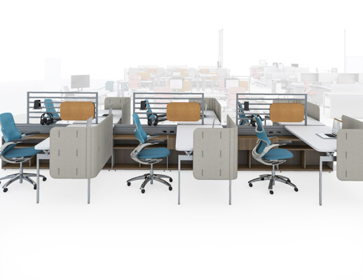 antenna workspaces power beam open plan freestanding storage