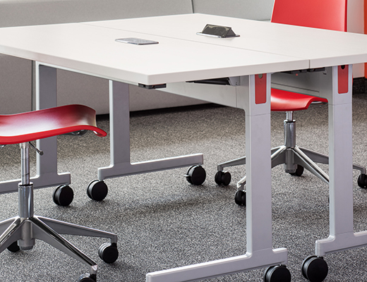 stacking base C leg training table ganging 