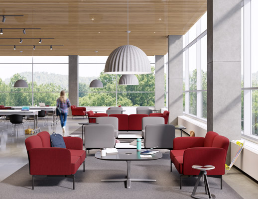 Pixel Lounge Pixel C Leg Table A Series Bertoia Molded shell side chair Islands X-base soft square table Piton Stool