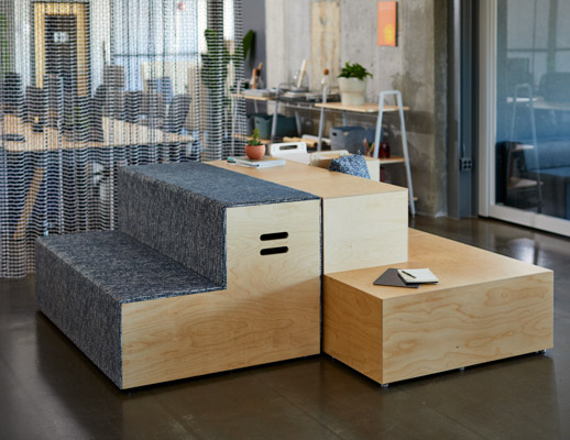 rockwell unscripted upholstered steps plywood steps knolltextiles drapery