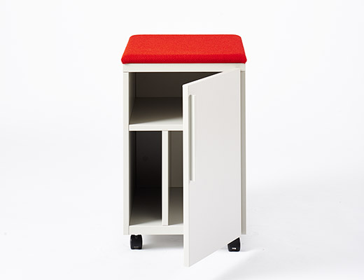 Knoll Anchor Mobile Pedestal in White and Red Back