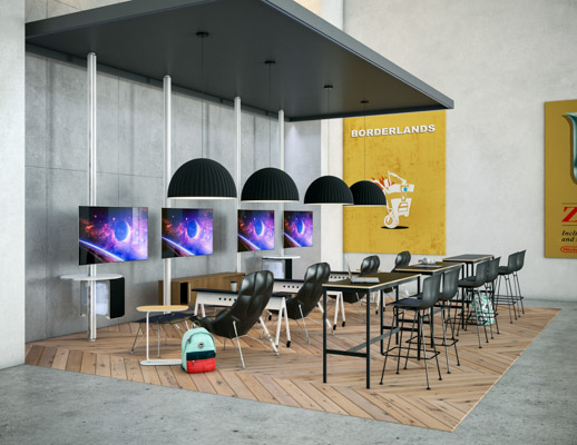 interpole jehs + laub lounge chair muuto base table bertoia molded shell barstool antenna mobile horsepower muuto relate side table gaming university education college technology esports