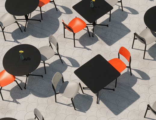 Iquo Collection Armchair Iquo Collection Armless Chair Iquo Collection Square Table Iquo Collection Round Table