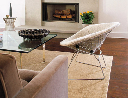 Jens Risom Amoeba Coffee Table and Suzanne Lounge Chair 
