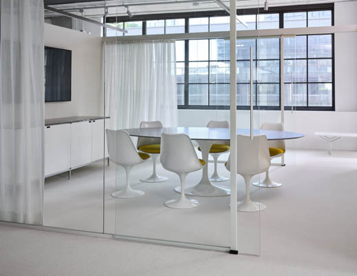 Saarinen Tulip Chairs Saarinen Dining Table Florence Knoll Credenza Rockwell Unscripted Creative Wall