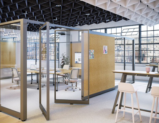 thriving workplace creative wall ollo knit back chair nerd stool islands table knoll works 2021