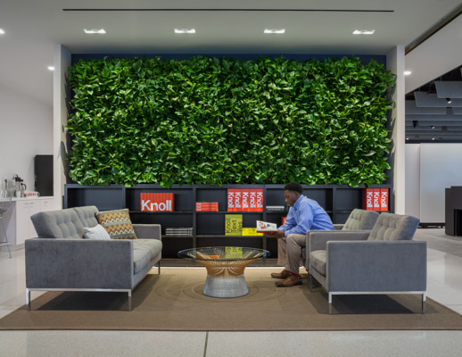 florence knoll relaxed collection platner coffee table reception area