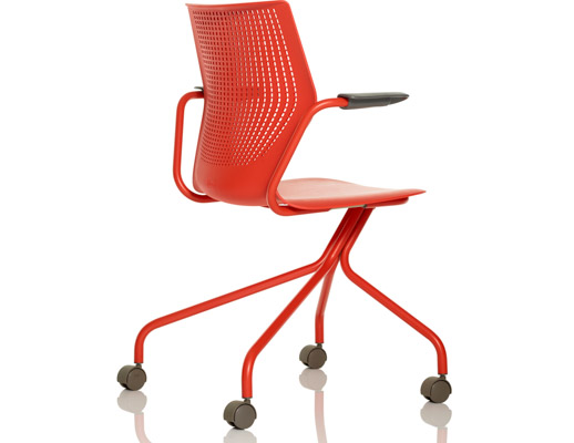 multigeneration by knoll hybrid chair formway design side chair red orange