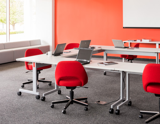 stacking base C leg training table ganging 